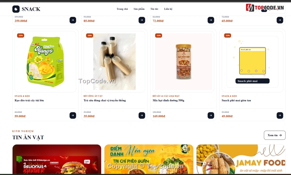 website,web bán đồ ăn,website bán đồ ăn